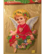 Large Christmas Angel Wall Window Decoration Decor Diecut 21” x 15” Doub... - £8.55 GBP
