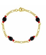 Azabache Bracelet 18k Gold Plated 5.5 inch Azabache Newborn Baby Protect... - $17.49 CAD