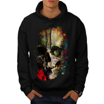Wellcoda Skull Rose Art Mens Hoodie, War Casual Hooded Sweatshirt - £25.76 GBP+