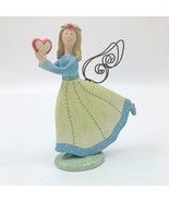 Blonde Angel Holding a Heart Resin 8x6x1.5 inches - $326.61 MXN