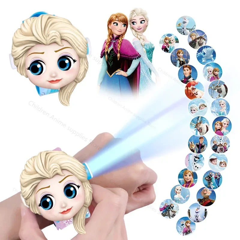 Disney Toys 3D Projection Watch Frozen 2 Elsa Mickey Mouse Kids Cartoon - £8.34 GBP