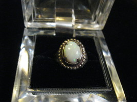 OPAL and STERLING Silver RING - Size 6 - FREE SHIPPING - £51.13 GBP