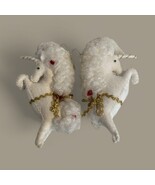 Unicorn Christmas Ornaments Holiday Tree Decor Animal Magical Felt Dried... - $14.70