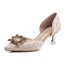 Spring Women Bridal Shoes Wedding Shoe ZJ6105-9 beige 5.5cm 39(24.0- 24.... - £31.46 GBP