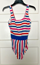 Lands&#39; End Multicolor Striped Women’s Swim One Piece Size 12 - $25.10