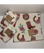 NWT Deborah Connolly 6 Piece Cotton Bath Towel Set Cowboy Boots/Horse Sh... - $142.62 CAD