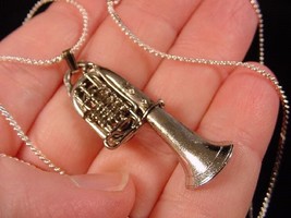 (M-205-E) Tuba Pendant Necklace Jewelry SILVER-nickel Plate I Love My Tubas - £24.25 GBP