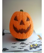 Halloween Orange Sparkle Light Up Pumpkin With Base - £19.95 GBP