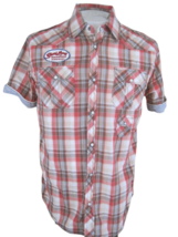 SCOTCH CO LAUNDRY Teen boy shirt plaid western short sleeve 21 p2p L pearl snap  - £13.75 GBP