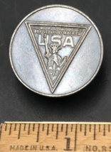 1971 Boy Scouts BSA 13th World Jamboree USA Metal Round Neckerchief Slide 1.25&quot; - £7.58 GBP