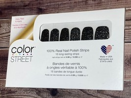 Color Street Mind Matters Dark Silvery Gray Glitter Nail Polish Strips - $4.99