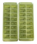 (2) Vtg Rubbermaid Lime Green Easy Release Ice Cube Trays Stack Frutiger... - $19.99