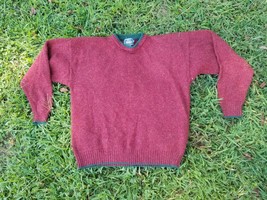 Vintage Woolrich men wool knit hunting pullover sweater brick red XL - $37.62