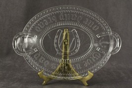 Vintage EAPG Adams Our Daily Bread Pressed Glass Oval Plate Horseshoe &amp; Anchor - £16.17 GBP