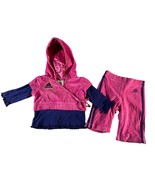 Adidas Girls Baby Infant Size 9 Months 2 Pc Set Outfit Track Suit Velour... - £15.55 GBP