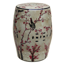 Chinese Famille Rose Multicolor Bird Motif Round Garden Stool 18&quot; - £233.70 GBP