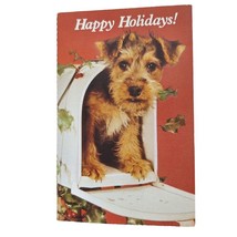 Postcard Happy Holidays Yorkie Dog Christmas Mailbox North Shore Animal ... - $4.84