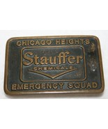 Vintage 1982 STAUFFER CHEMICALS Chicago Heights ANACORTES BRASS Belt Buckle - €59,23 EUR