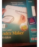 Avery 11416 Clear Label Index Maker Dividers, 8.5 x 11, White, 5 Tabs/Se... - €16,34 EUR