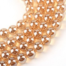 50 Coral Bubble Glass Beads Round 8mm BULK Spacers Jewelry Making AB Shimmer - £6.30 GBP