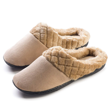 Women&#39;s Velour Tan Slippers Memory Foam Clog Quilted Faux Fur Collar - L - £32.15 GBP