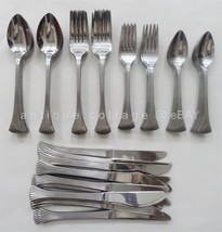 vintage THE CELLAR Stainless Flatware 72pc RIBBED FAN SET forks knives s... - $222.70