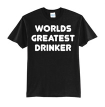 Worlds Greatest DRINKER-NEW BLACK-T-SHIRT FUNNY-MILLER-CORONA-TITOS-S-M-L-XL - £16.03 GBP