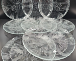 8 Arcoroc Canterbury Dinner Plate Set Clear Floral Emboss Etch Dishes Fr... - $76.10