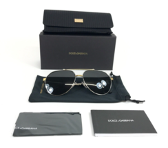 Dolce & Gabbana Sunglasses DG2288 1313/87 Gold Silver Aviator Frames Gray Lenses - $148.49