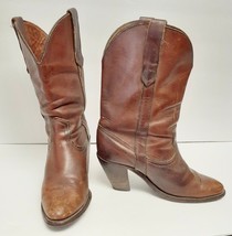 Vtg Frye Boots Western Cowboy Oiled Leather No Size Women&#39;s 7 N (?) Distressed - £56.03 GBP