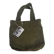 Leather Suede Quilted Koala Canvas Olive Green Handbag Small Tote Purse ... - $37.39