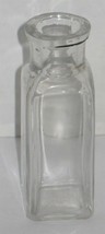 Vtg Mini Square Clear Glass Bottle Apothecary Prop Vase Barn Dig Dump Find - £7.12 GBP