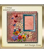 Butterflies, Pansies, Daisies &amp; Brick Scrapbook Page. - €10,49 EUR