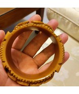 Rare vintage butter scotch bakelite bangle bracelet half sunflower  - $118.00