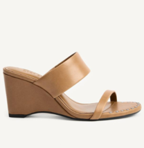 ZARA BNWT 2025. SRPLS CAMEL BROWN LEATHER STUDDED WEDGE SANDAL. 4301/610... - $203.27