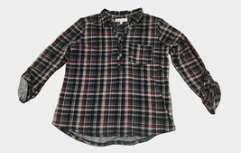 Emily Daniels Women’s Plaid Long Sleeve Shirt Size Medium super Soft Fla... - $6.44