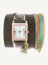 La Mer Turquoise Crystal Slate Gray with Gold Case Wrap - £113.59 GBP