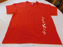 Gildan Ultra Cotton Men&#39;s top t shirt Size XL xlarge &quot;Eagle Life&quot; Red EUC - £10.27 GBP