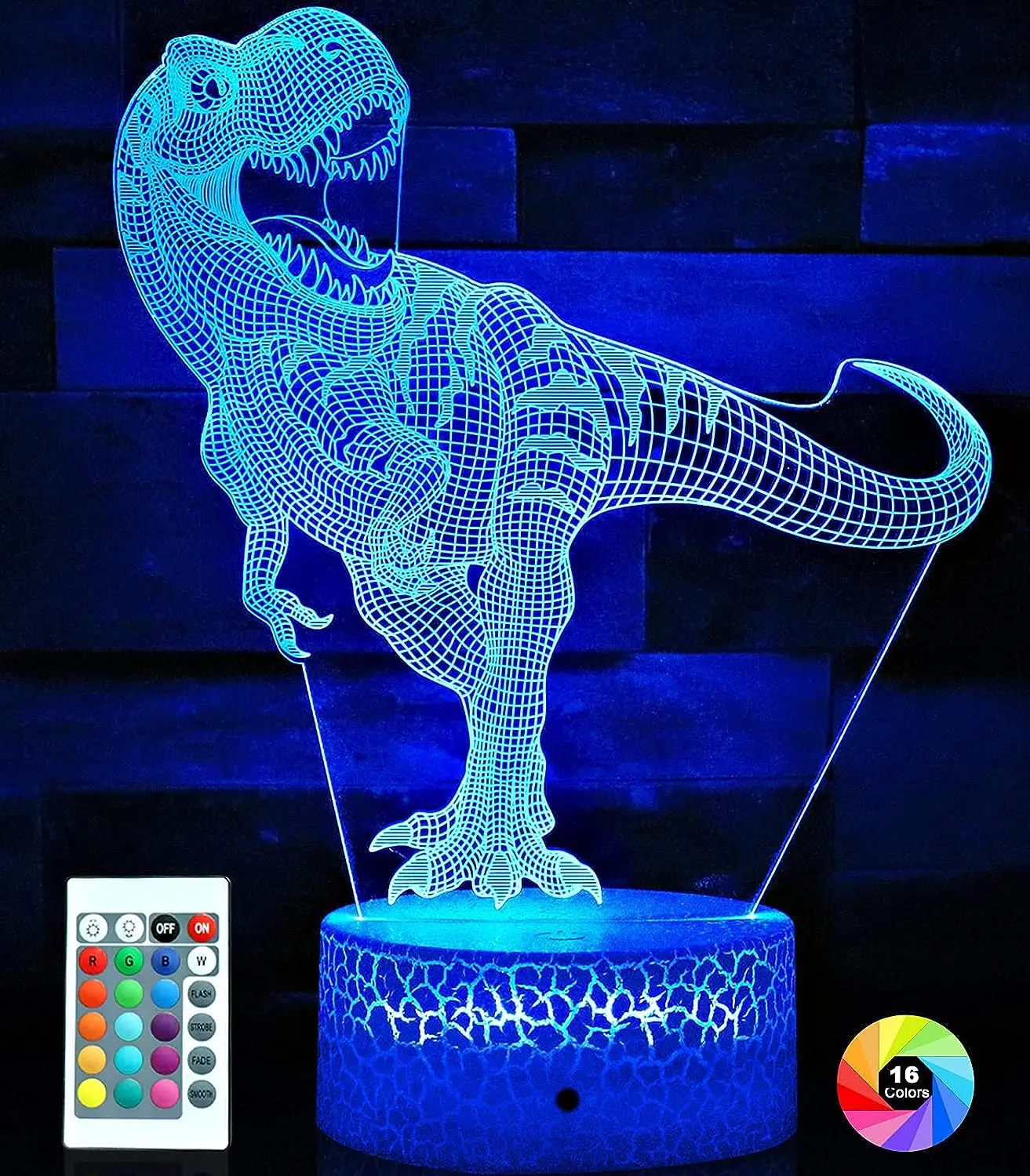 3D Cute Dinosaur Night Light Kids LED Dino Lamp Lovely USB Acrylic Glasses Table - £11.32 GBP+