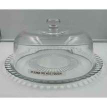 Vintage Glass 12” Pedestal Cake Dessert Stand with Heavy Dome Cover - £43.99 GBP