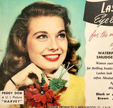 1951 Lash Kote Eyelash Makeup Advertisement Peggy Dow Actress Cosmetics ... - $366.69 MXN
