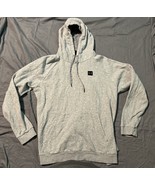 Under Armour Gray Pullover Hoodie Fleece Lined Logo Patch Soft Cotton Bl... - $20.62 CAD
