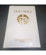 WHITE HOLY BIBLE, King James Version,  REMEMBRANCE EDITION Red Letter Ne... - £10.17 GBP