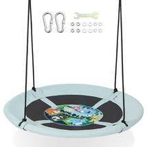 40 Inches Saucer Tree Swing with Adjustable Hanging Ropes and 900D Oxfor... - $79.96