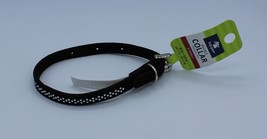 Top Paw Buckle Dog Collar Extra Small XS 8&quot;-12&quot; Neck Black With Bling - $12.19