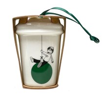 Starbucks Boy Swing Balloon Ball Dot Ceramic Ornament Coffee To go Solo ... - £18.92 GBP