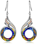 Rise from the Ashes&quot; Phoenix Earrings, Sterling Silver Dangle Earrings w... - $54.38