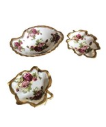Vintage NORCREST Fine China Floral Leaf Set Of 3 - $584.68 MXN