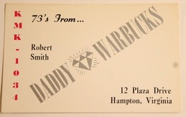 Vintage CB Ham radio Card KMK 1034 Hampton Virginia Daddy Warbucks - $4.94