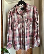 Rails Plaid Blue white Pink Soft Flannel Button up Shirt S two front pockets - $708.03 MXN